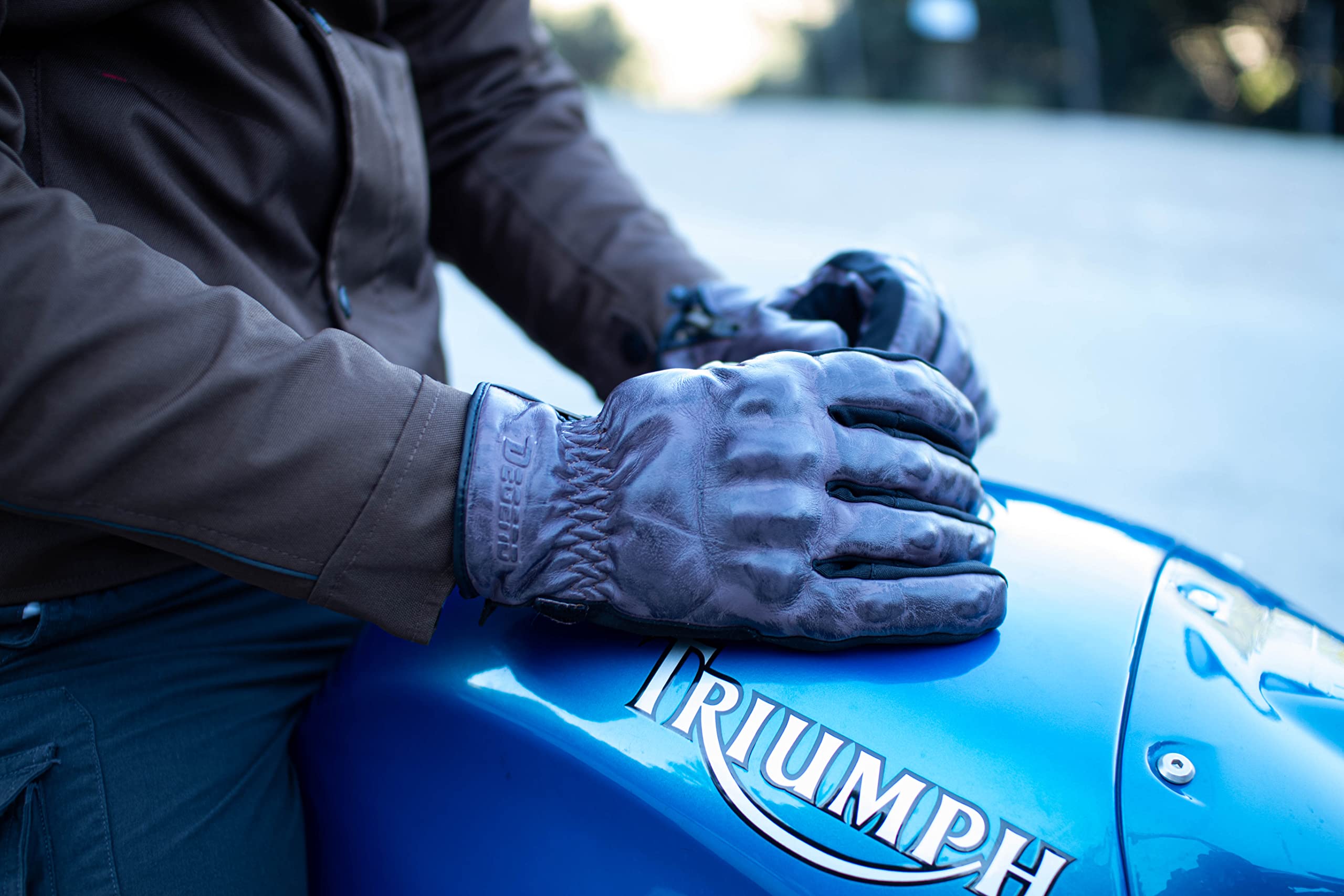 INDUS Zimowe rękawice motocyklowe męskie – oddychające skórzane rękawiczki motocyklowe dla mężczyzn z podszewką – akcesoria motocyklowe – rękawiczki