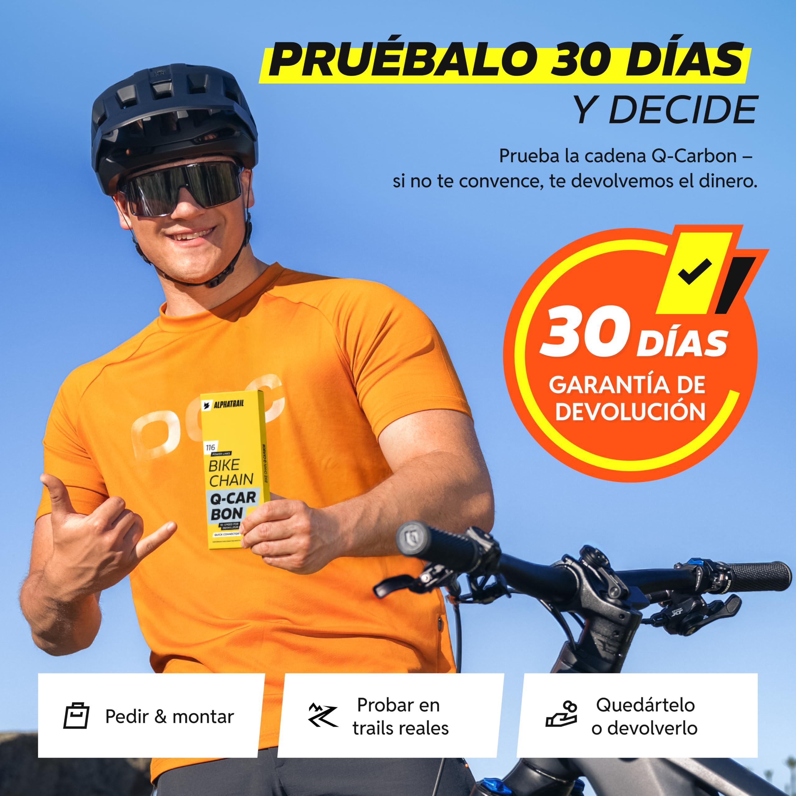 Alphatrail Cadena de Bicicleta Parker 12 Velocidades 126 Eslabnoes I Compatible con Shimano, SRAM, KMC, Connex, Campagnolo I Incl. Cierre de Cadena