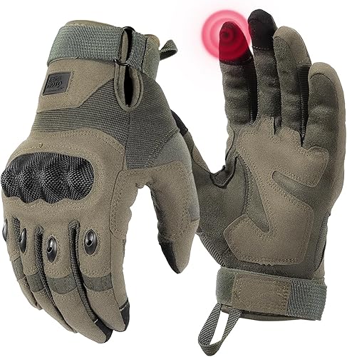 KEMIMOTO Guantes tácticos para hombres, guantes de motocicleta con pantalla táctil con carcasa dura y acolchado de palma para deportes al aire