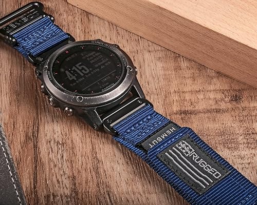 Miniatura 3 de Compatible con la correa de reloj Garmin, correa deportiva de nailon súper resistente con diseño de bucle tejido, para