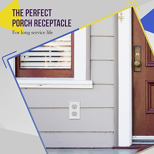 Miniatura 5 de ENERLITES Receptáculo dúplex, resistente a manipulaciones a la intemperie, salida exterior de grado residencial, 15A 125V, autoconexión a tierra, 2