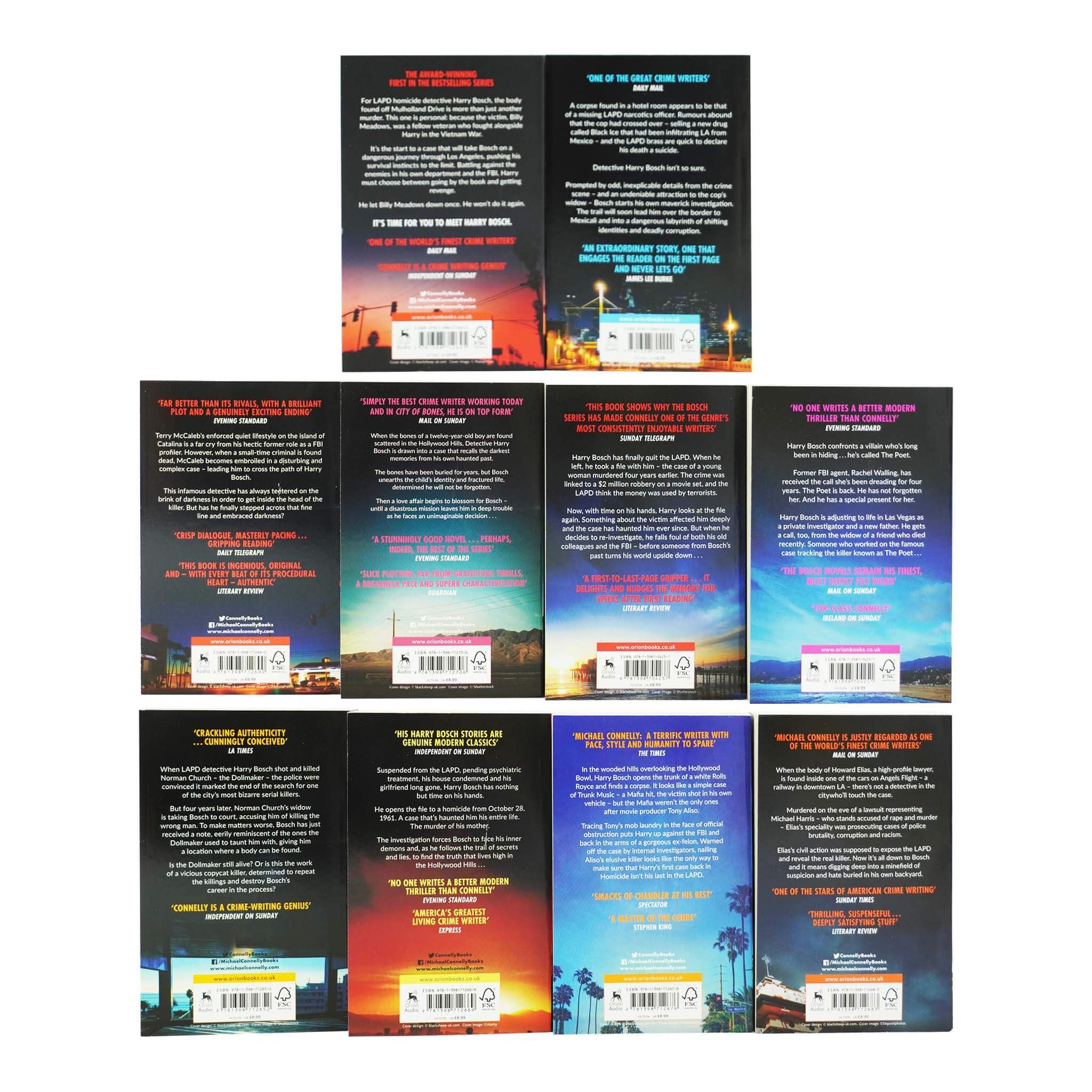 Michael Connelly Harry Bosch Series 10 Books Collection Set