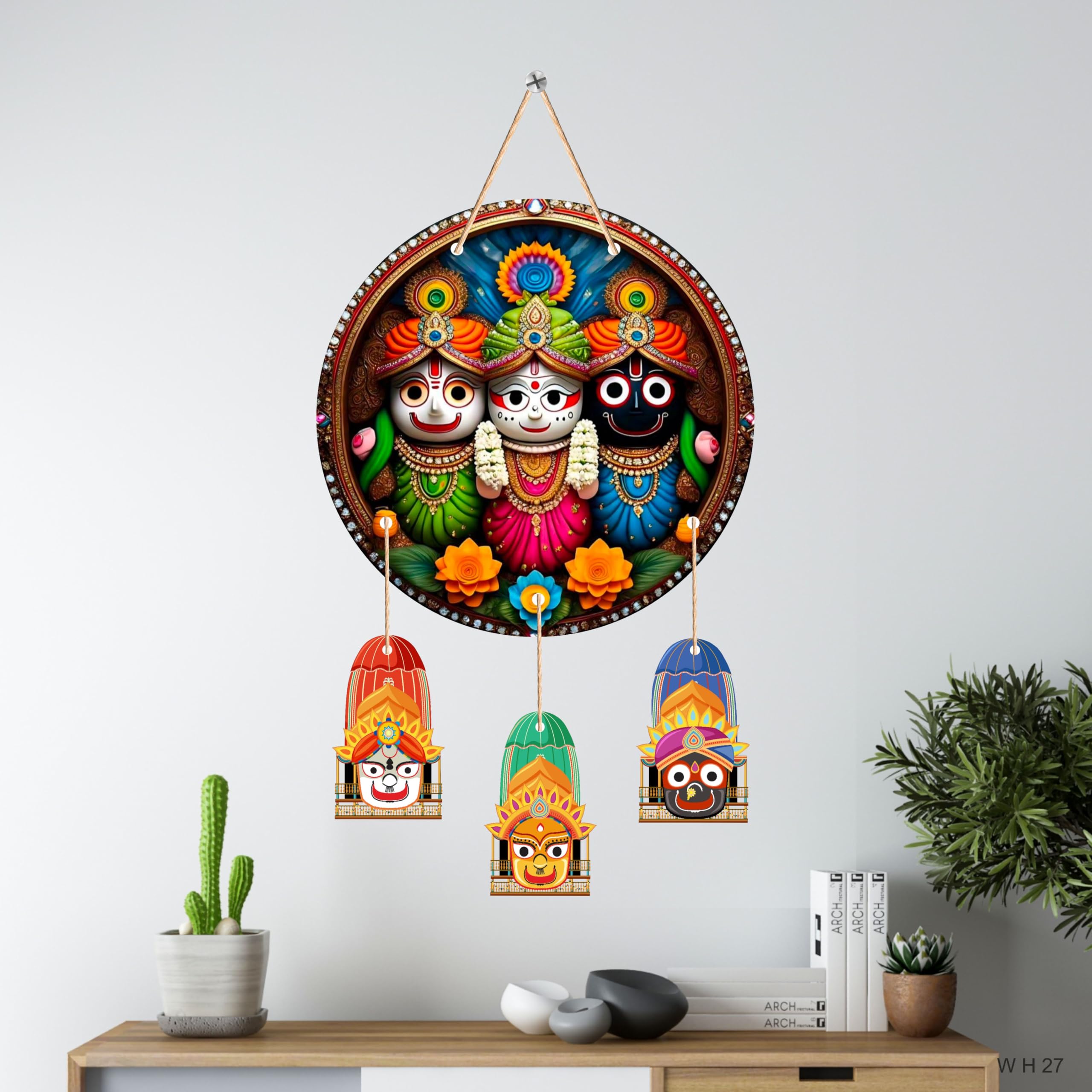 Jagannath Traditional Indian Temple, Wooden Wall Hanging | Gifts | Bedroom | Decoration Items for Home | MDF Wall Decoration for Living Room | Artworks Wall Hangings | Modern Decor Items, WH27-image-10