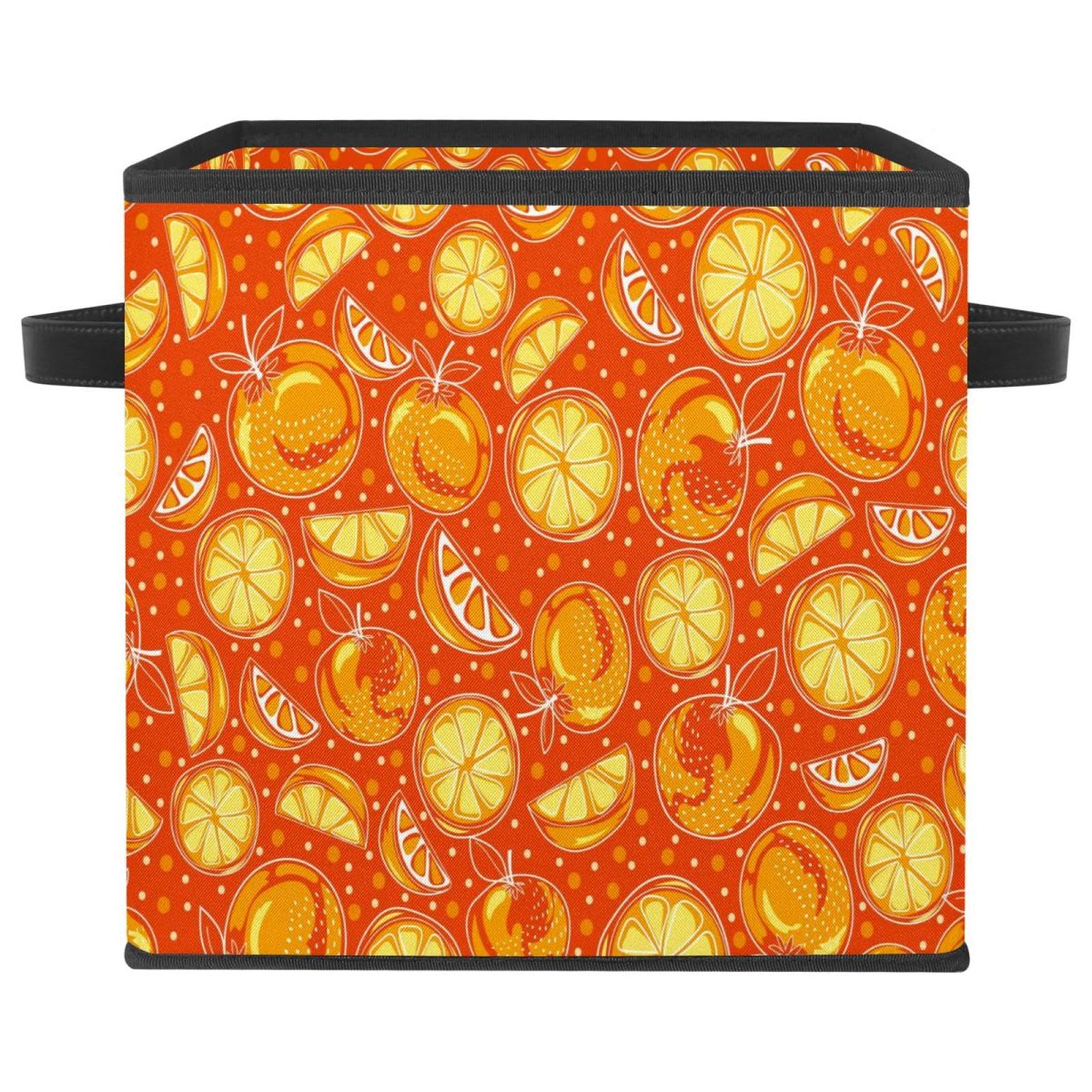 Panier de rangement en tissu clémentine pour organiser les jouets de chambre