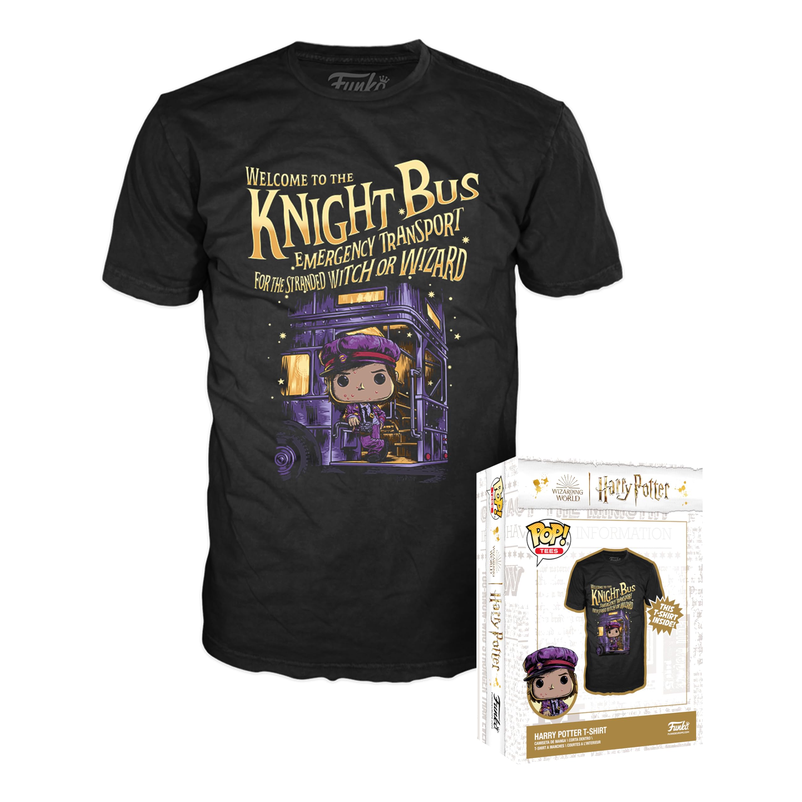 Funko Funko Boxed Tee: Harry Potter And The Prisoner Of Azkaban - Stan - Medium - T-Shirt - Kleidung - Geschenkidee - Kurzärmeliges Top Für Erwachsene Männer Und Frauen - Movies Fans