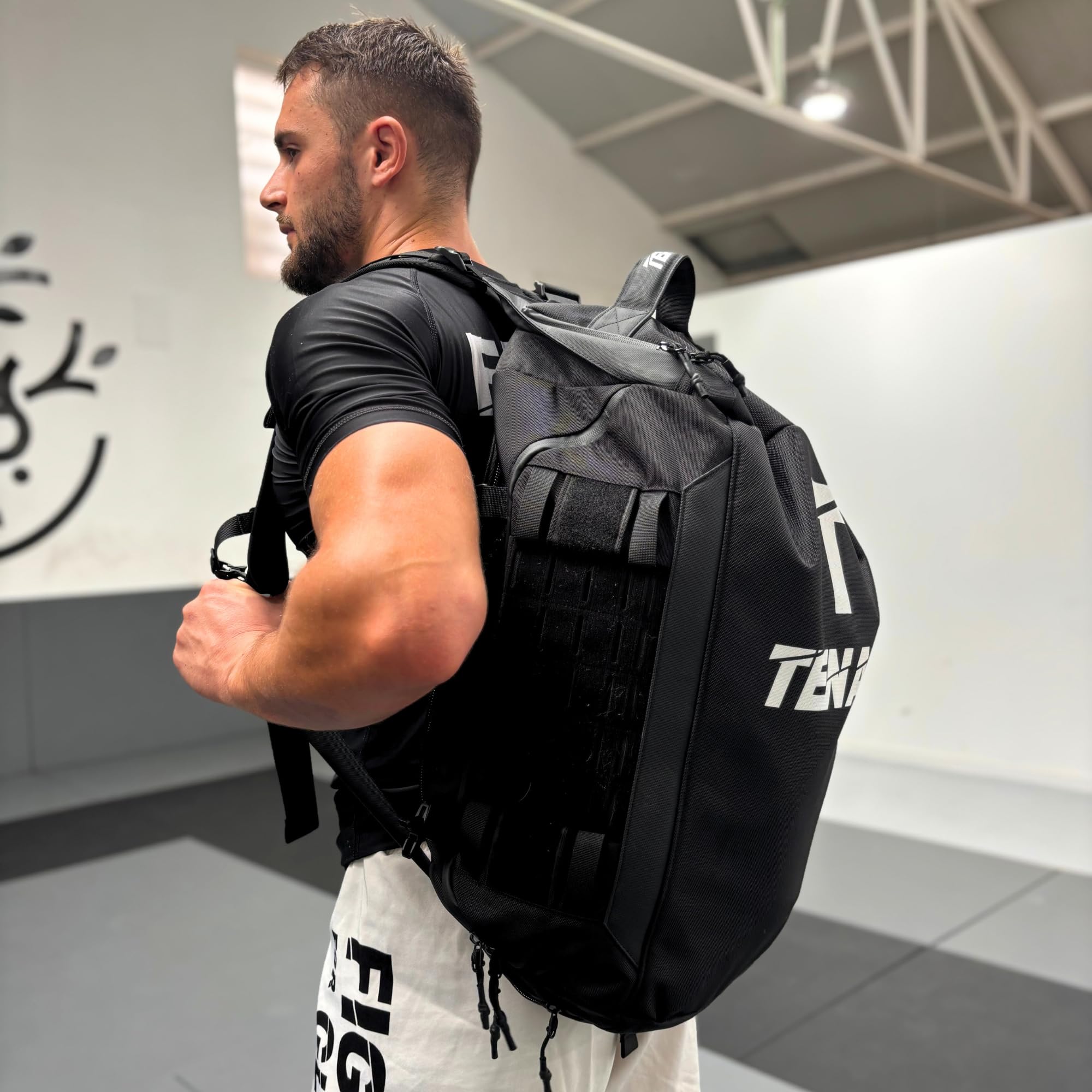 Tenace Mochila Grande con Zapatillero Jiu Jitsu, MMA - Bolsa Deporte Grappling, Boxeo, Muay Thai Grande y Durable para Artes Marciales