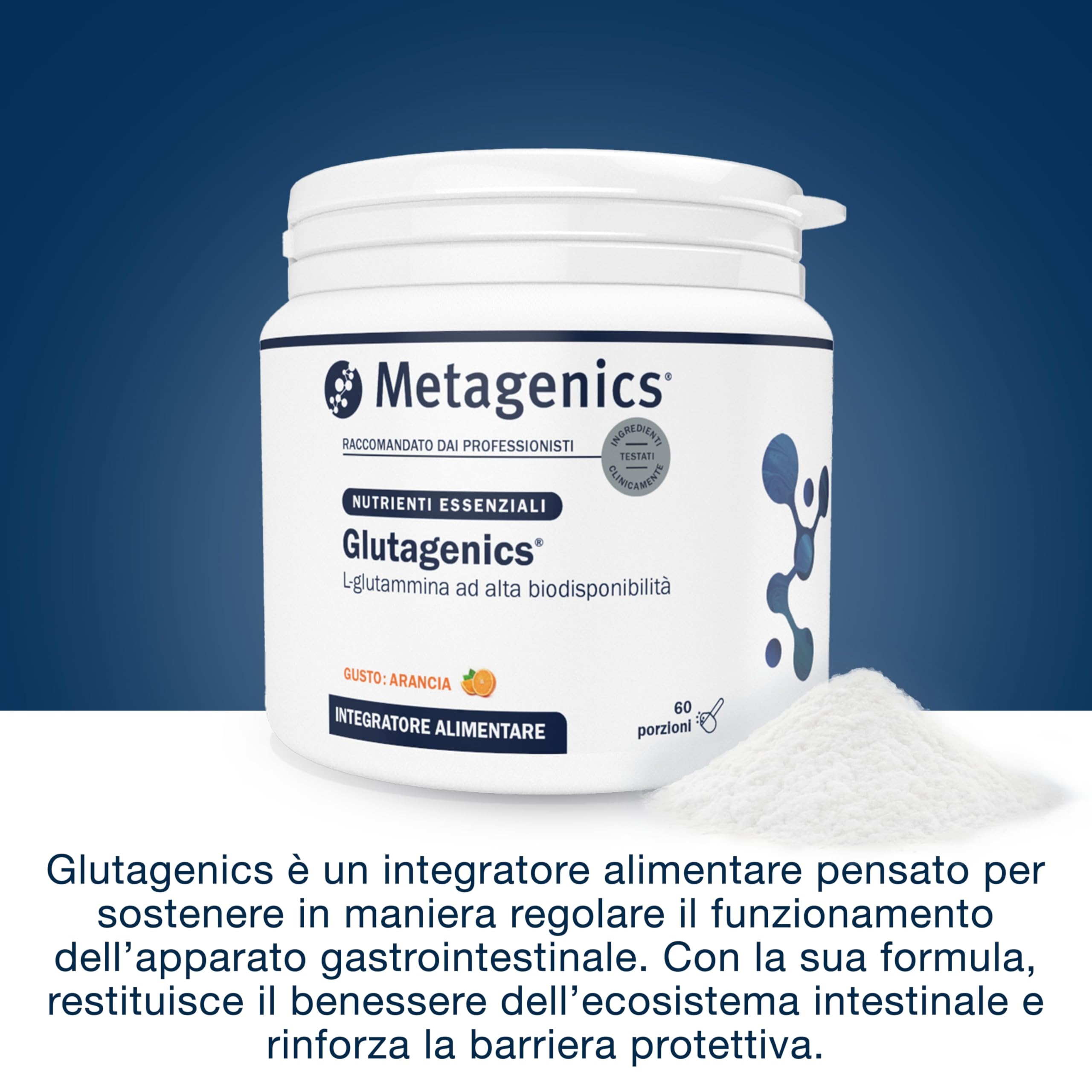 Metagenics Glutagenics ID - Fonte di L-Glutammina, Amminoacido Condizionatamente Essenziale - 60 Porzione