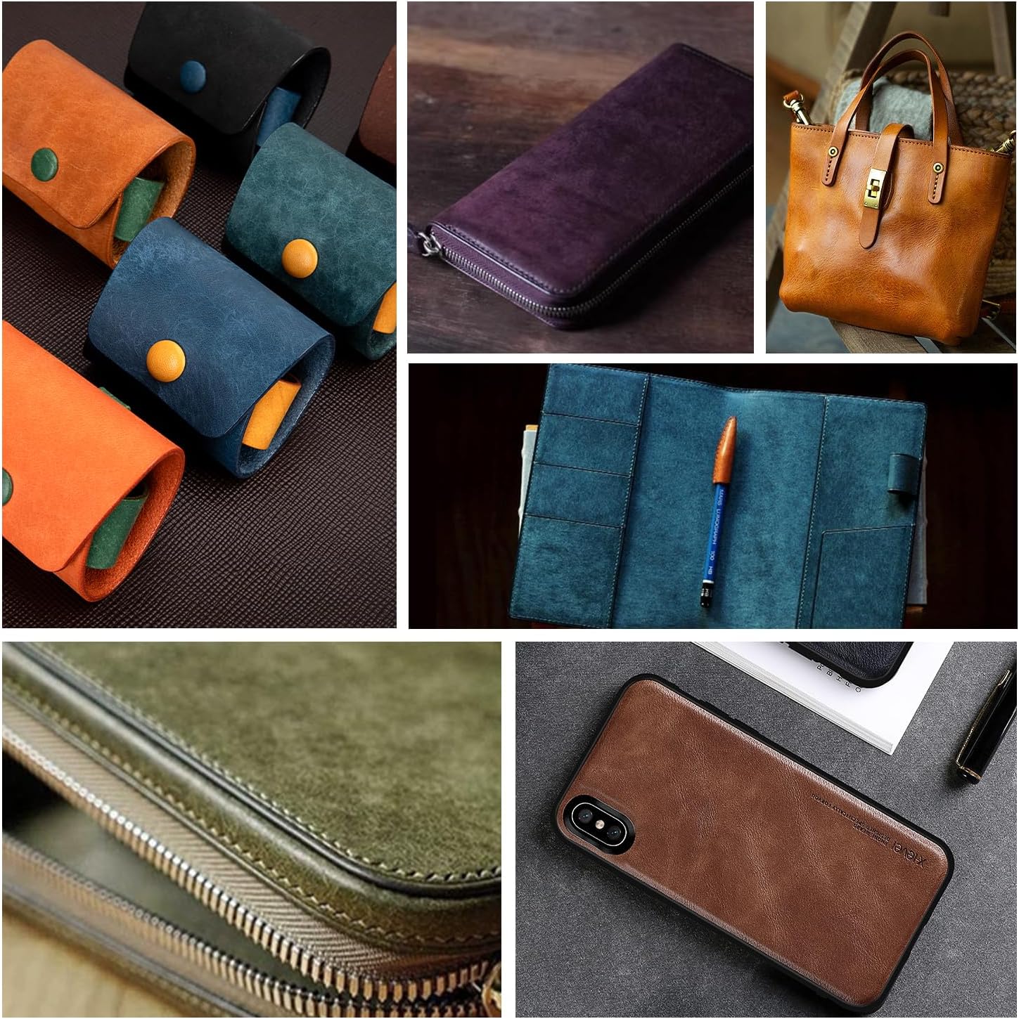 WUTA Genuine Leather Square 2.0-2.2MM Thick Vintage Textured Full Veg Tanned Cowhide for Crafts Sewing Hobby Workshop, Red, Irregular 3 feet