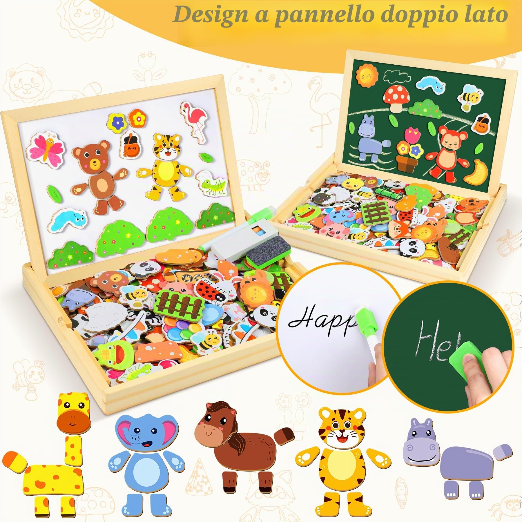 COOLJOY Puzzle Magnetico 120+ Pezzi Bambini 3 Anni, Giochi Montessori Educativi Regalo Bambina