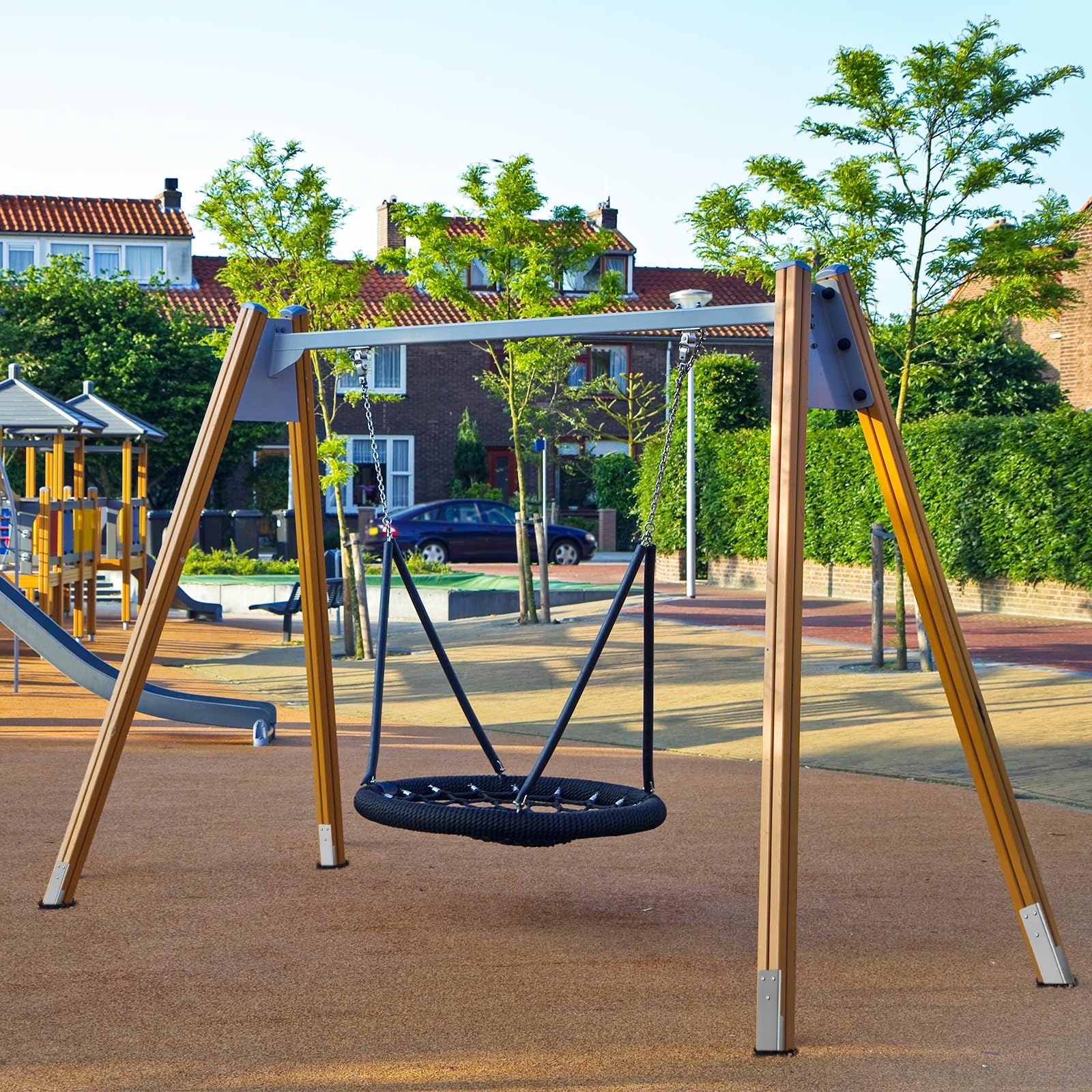 4 Ancoraggi a Pavimento per Altalena Ancoraggio da Giardino Ancoraggi per Altalena Resistenti all'usura, Antivento,Ancoraggio a Terra per Altalena per Bambini,420 mm