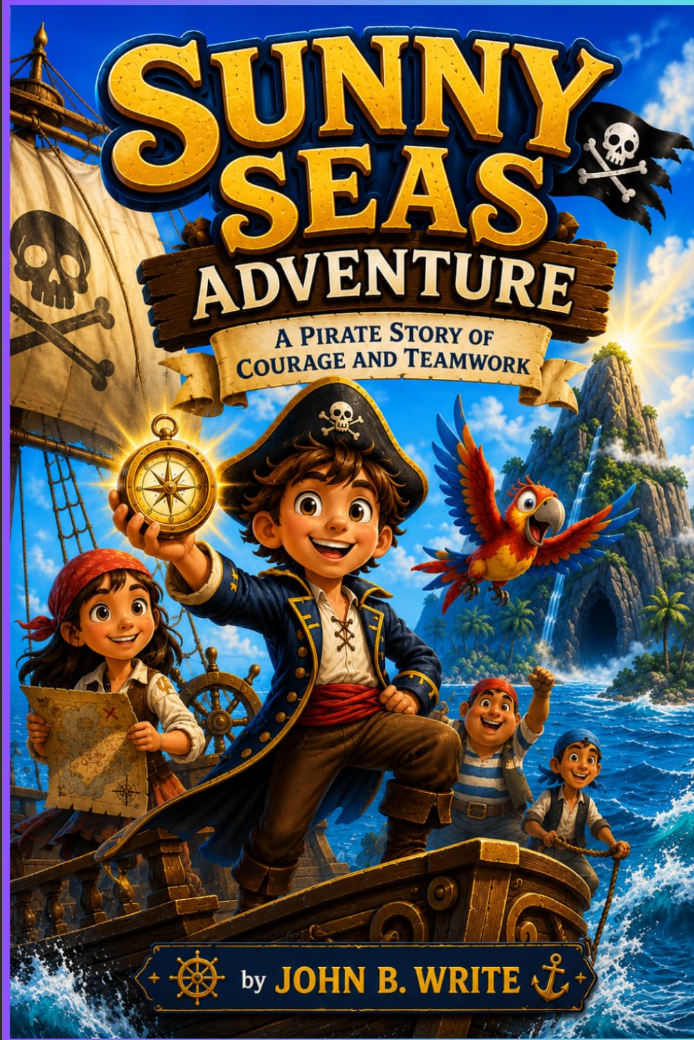 Sunny Seas Adventure A Pirate Story of Courage and Teamwork: A Fun Pirate Adventure Story for Kids Ages 7–12