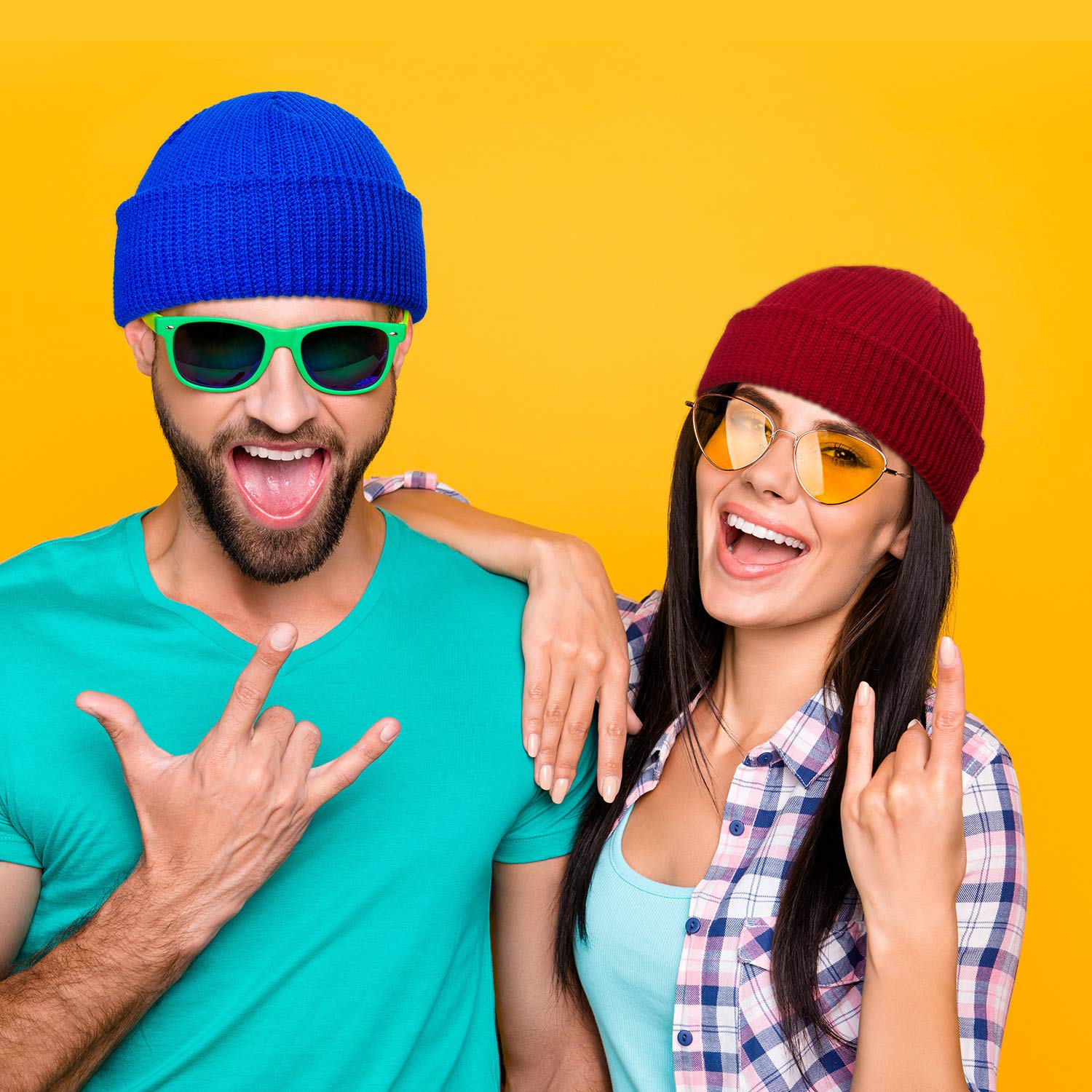 Geyoga 9 Pezzi Berretto a Cuffia a Strascico Berretto con Polsino Unisex Cappello Caldo Invernale Berretto da Pescatore, 9 Colori