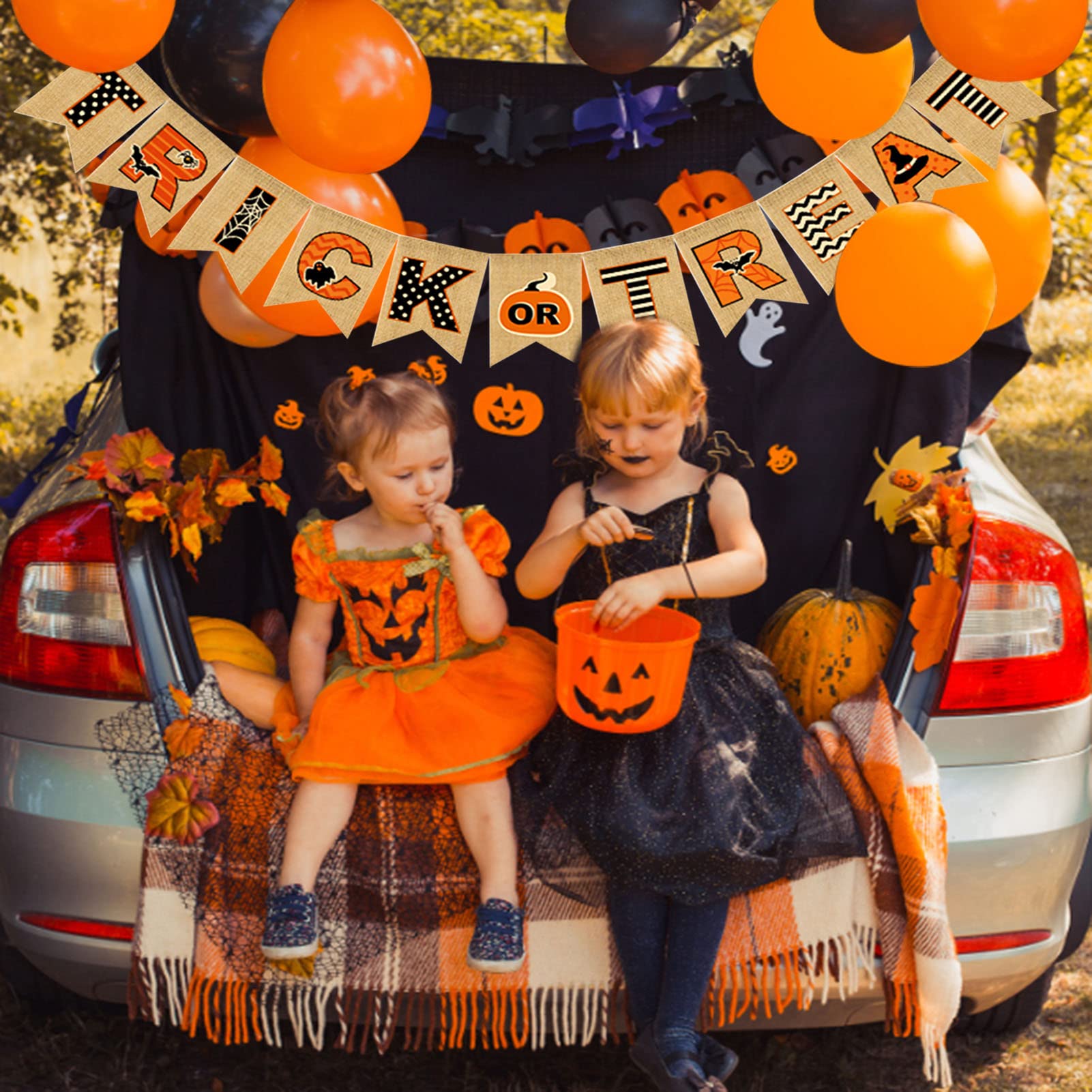 Halloween \"Be Ware\" Burlap Banner Garland - Rustic Fall Decorations For Party, Home, Or Porch