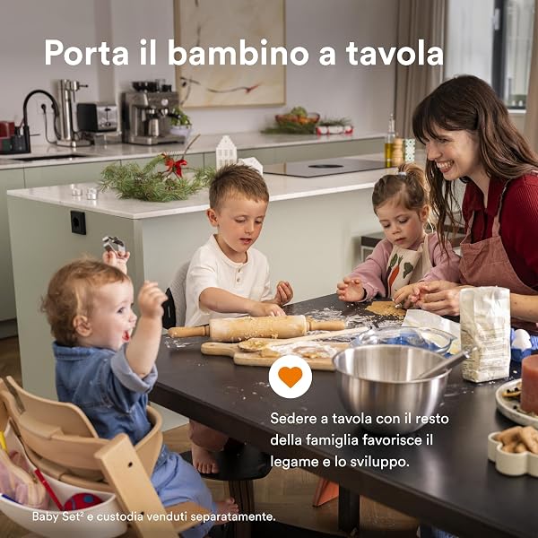 Sedia Tripp Trapp di Stokke, Naturale - Sedia evolutiva e interamente regolabile per neonati, bambini e adulti - Comoda, confortevole ed ergonomica - Modello classico - 3