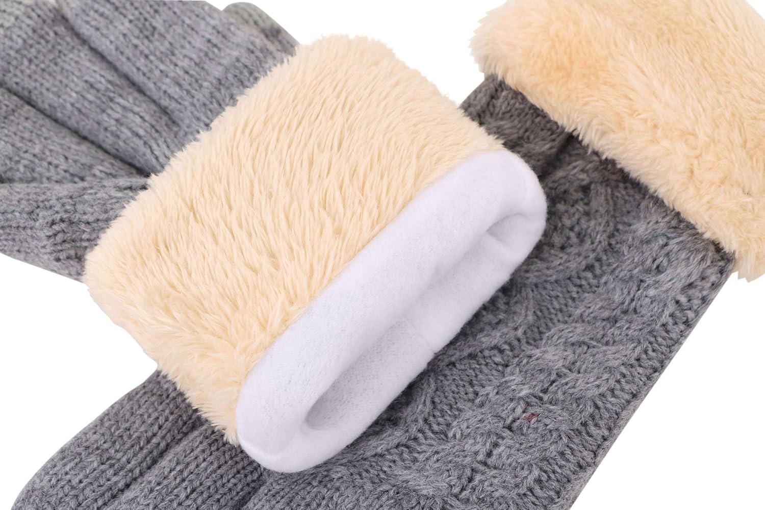 Simplicity Women's Gloves Three Fingers Knit Touchscreen Gloves, Grey : Clothing, Shoes & Jewelry