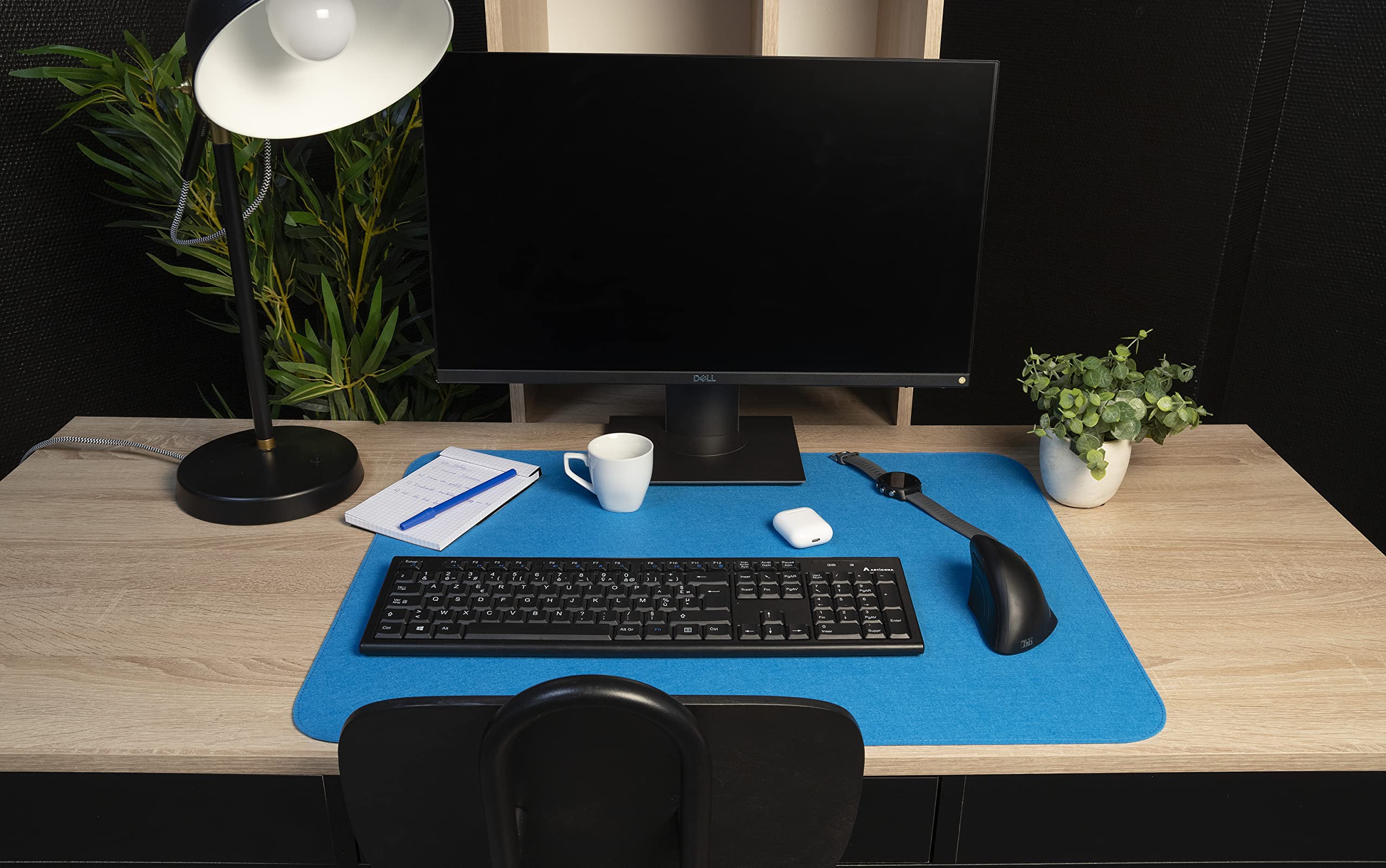 Exacompta - Réf. 29812E - Carton de 10 Sous-mains Teksto - fabriqués en feutrine RPET - protège bureau, tapis de souris - 50x65 cm - couleur turquoise- livrés à plat