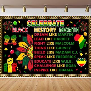 CapiSco Black History Month Backdrop for Pan African American Theme Party Decorations Supplies, Black History Month Bulletin Board Decoration Background for Photography 5x3ft