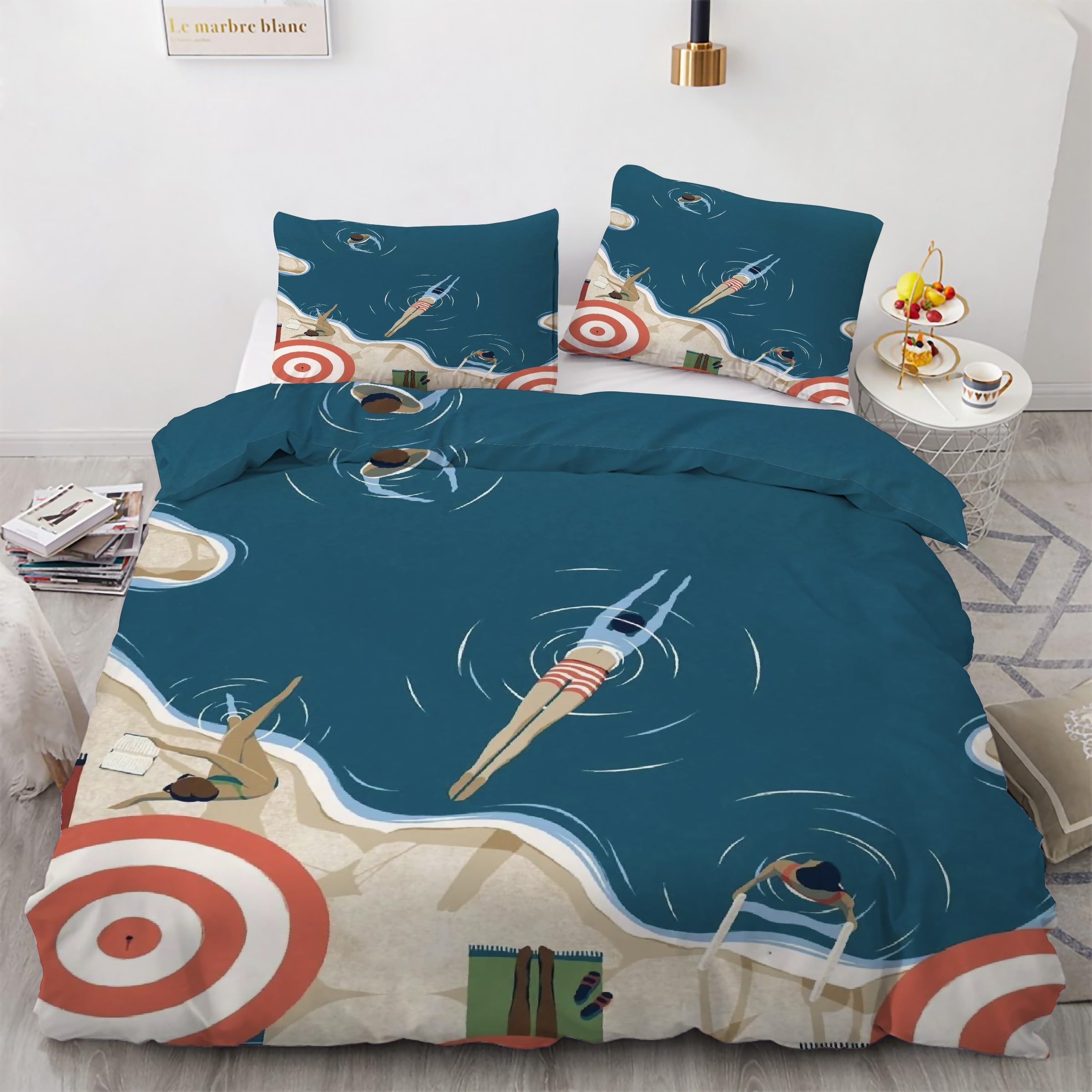 Housse de couette 90x190 piscine lit 3 pièces ensemble de literie microfibre KG4670