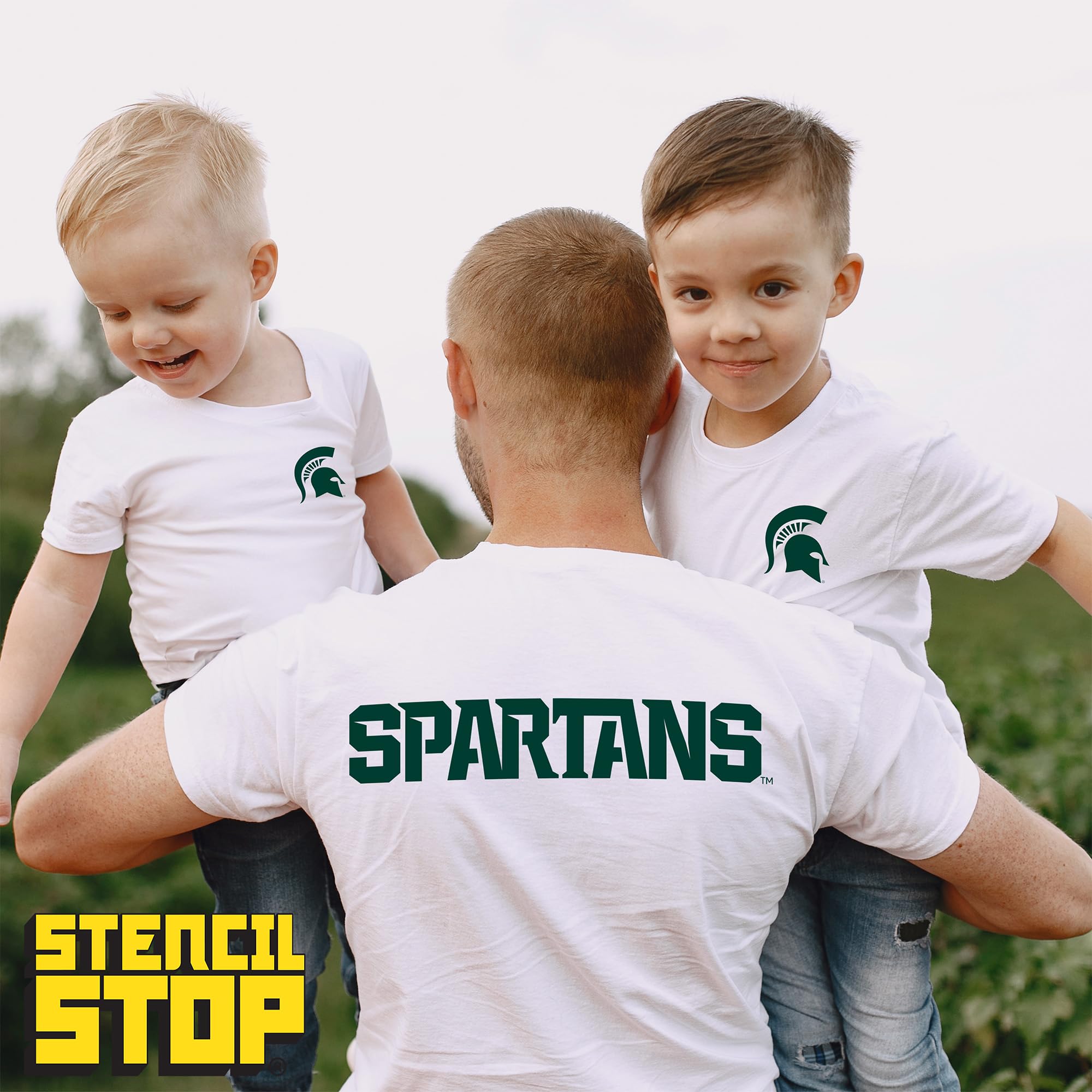 Michigan State - szablon tekstowy Spartan, oficjalnie licencjonowany projekt do majsterkowania, dziury kukurydzy, trawników, ścian, tworzywo sztuczne 14 milionów mylarów (45,7 cm)
