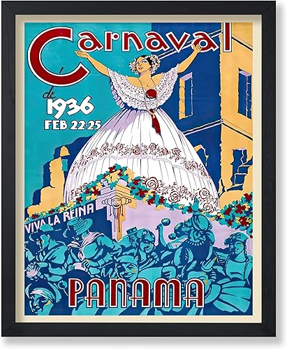 Poster Master Póster de viaje vintage, impresión retro de Panamá, arte de carnaval de Panamá, regalo para ella, mujeres, amantes de los viajes,