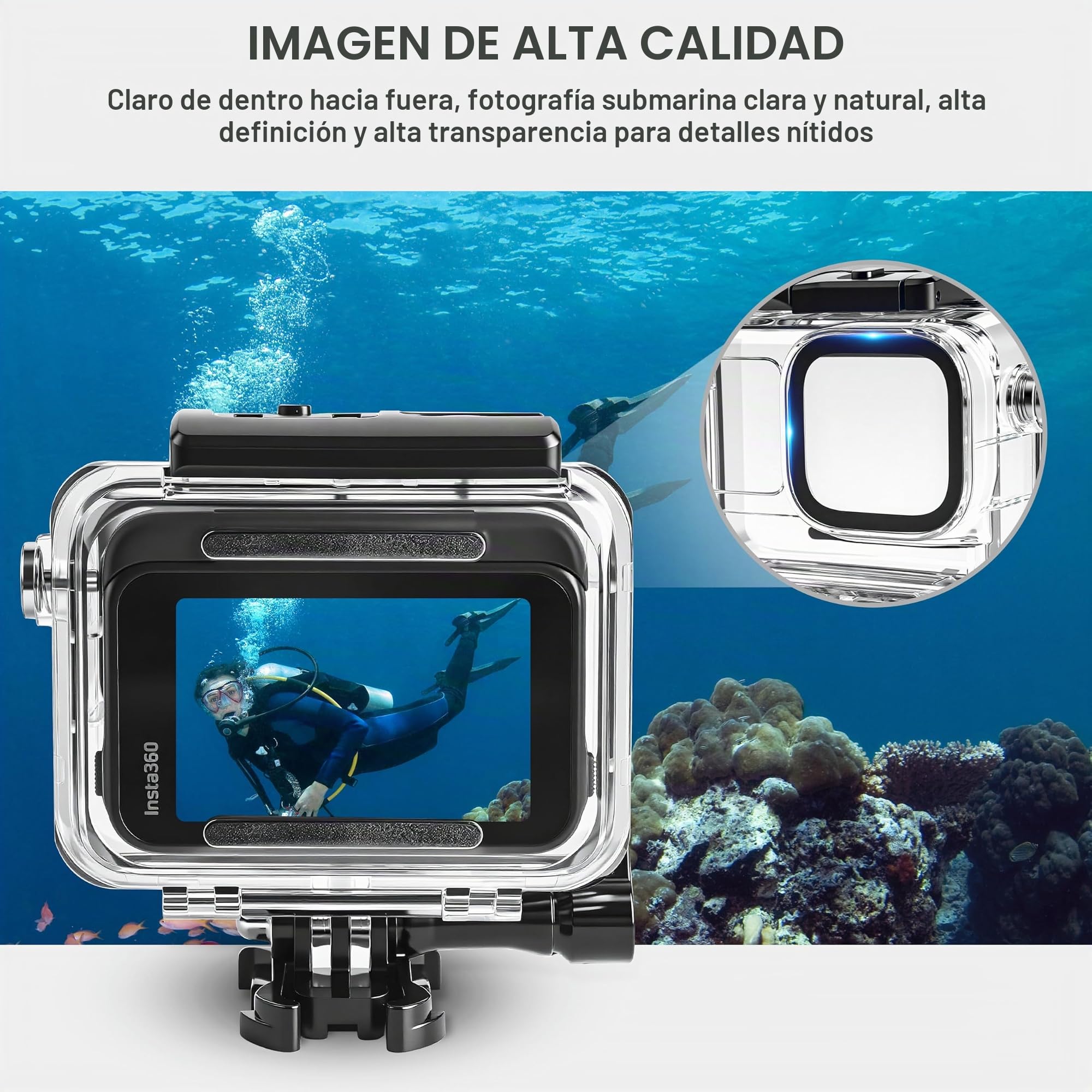 FitStill Kit de Buceo para Insta 360 Ace Pro 2/Ace Pro, 50 M/164 pies, Carcasa Impermeable + Mango de flotabilidad, para fotografía subacuática Ace Pro 2 Accesorios