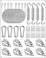 Vista 1 de Kit de accesorios para toldo de 6 pulgadas, juego de 84 piezas de accesorios de montaje de vela de acero inoxidable con 48 pies (12 pies x 4) cables