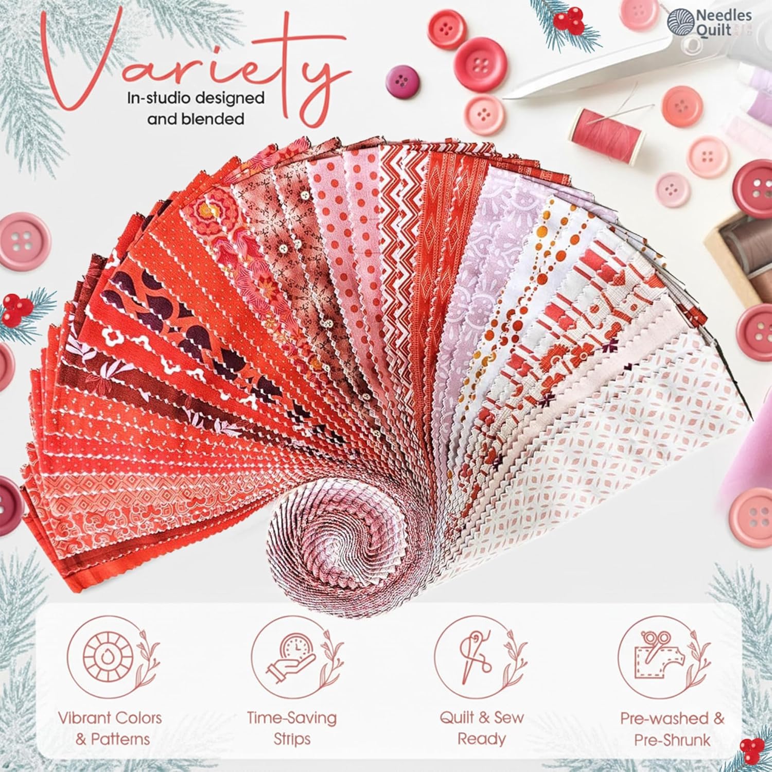 Jelly Roll Fabrics for Quilting Clearance 40 Strip 2.5" x 44" | Cotton Strips Bundles – Perfect Quilting Fabric for Sewing, Precut Quilt Projects, and DIY Crafts (Tuscan Sunset)