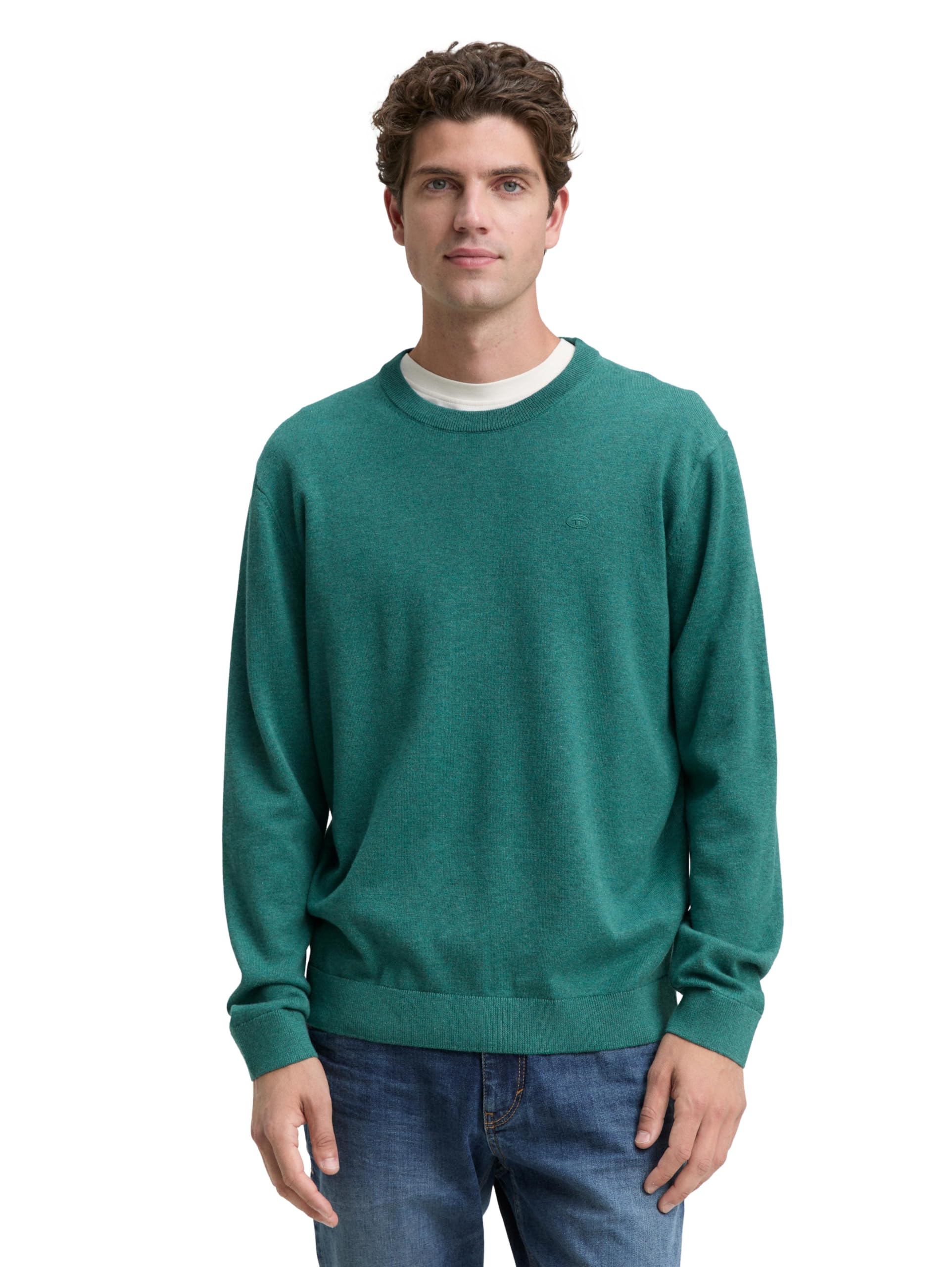 TOM TAILOR Herren Strickpullover mit Crewneck