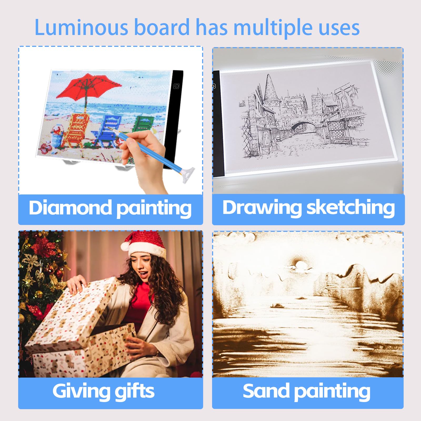 Diamond Art Kit - Complete Accessories & LED Light Pad -9