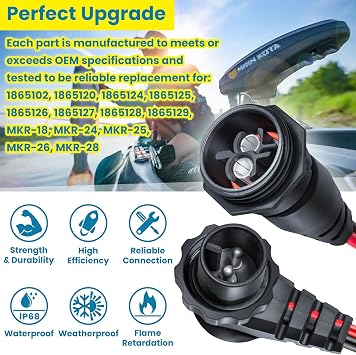 1865120 MKR-28 Trolling Motor Plug Receptacle+1865115 MKR27 Circuit Breaker