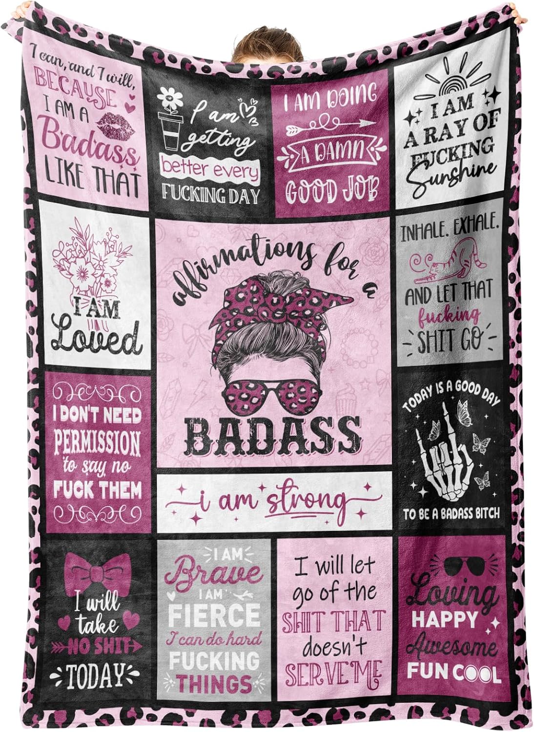Craftique Birthday Gifts for Women, Funny Gifts for Women- Badass Blanket