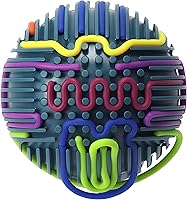 GUNTAIL 3D Sensory Activity Ball - Upgraded Silicone Fidget Toy for Stress Relief, Anxiety, Autism, ADHD - Kids 3+ Adults w/ Bag & Strings (Blue)