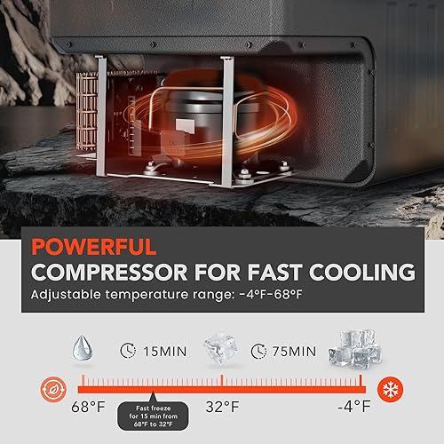 Miniatura 2 de Refrigerador de 12 voltios, compresor eléctrico de 32 cuartos (30 L), refrigerador de 12 V -4 -68 , refrigerador de coche 1224 V CC y 100-240 V CA
