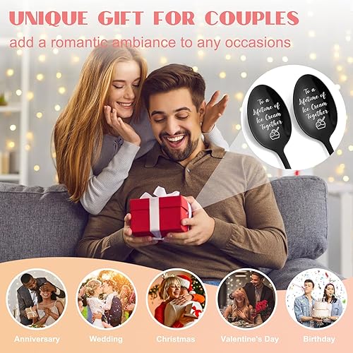 Miniatura 4 de Regalos de aniversario de boda para parejas, regalos para parejas, cuchara de helado personalizada, cumpleaños, Navidad, día de San Valentín,