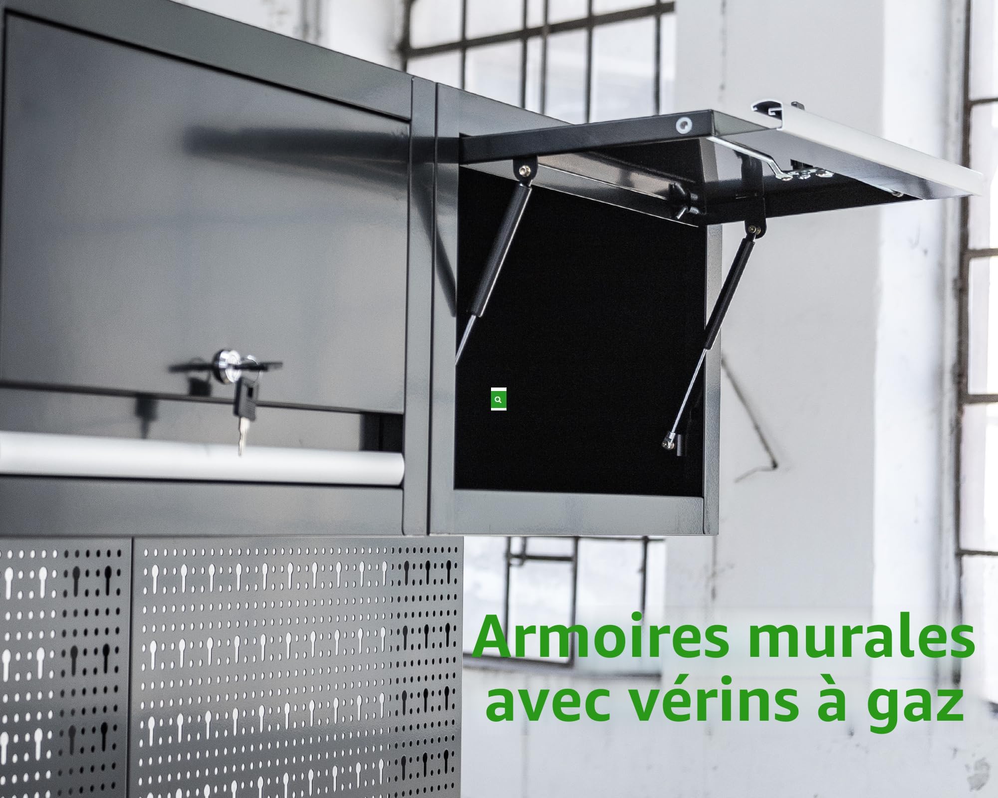 Ondis24 Kit complet XL - 260 cm - Cuisine pour homme prémontée - Direction d'atelier modulaire avec plan de travail en bois, armoires à outils, établi avec tiroirs (9 pièces)