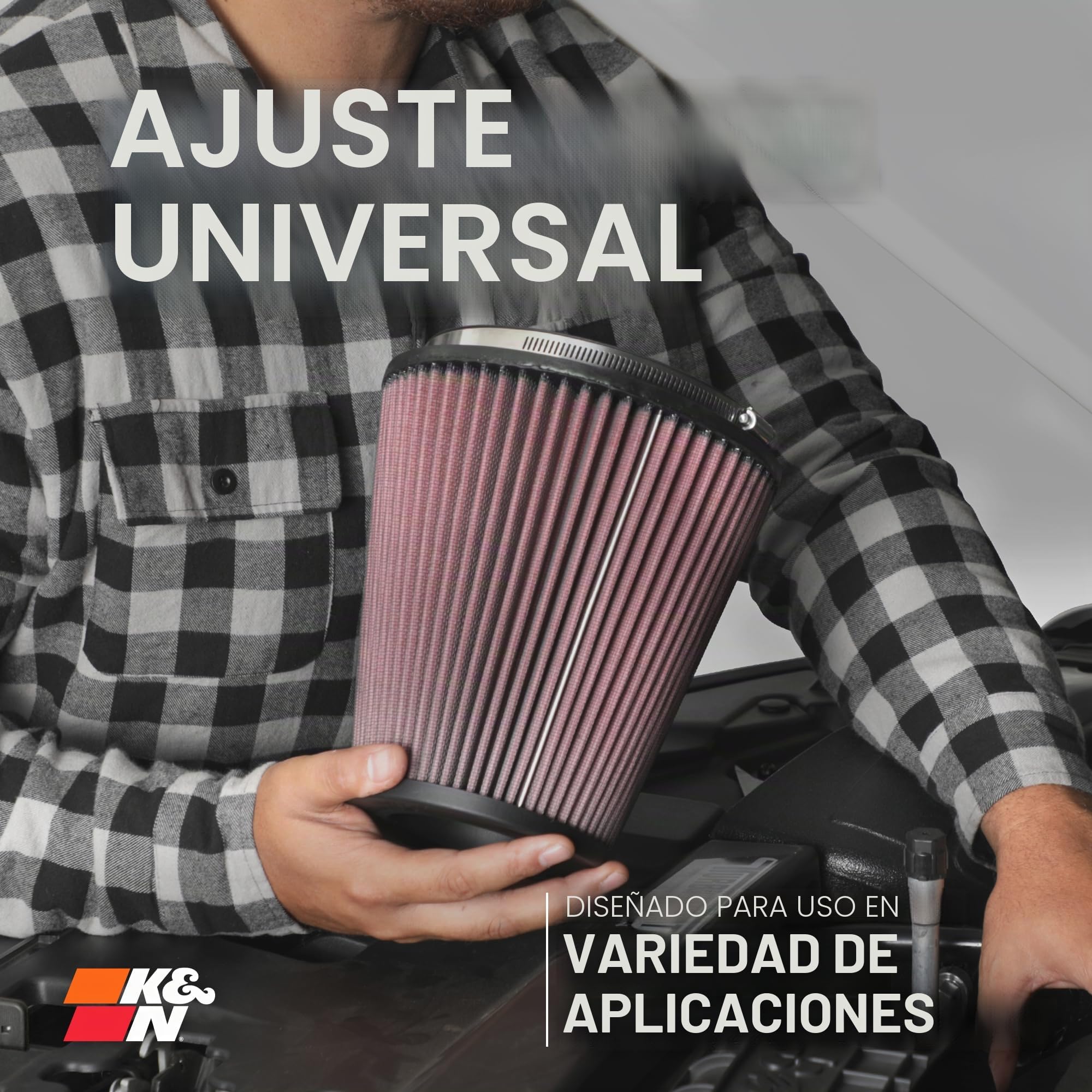 K&N RU-3130 filtro de goma universal Coche y Moto