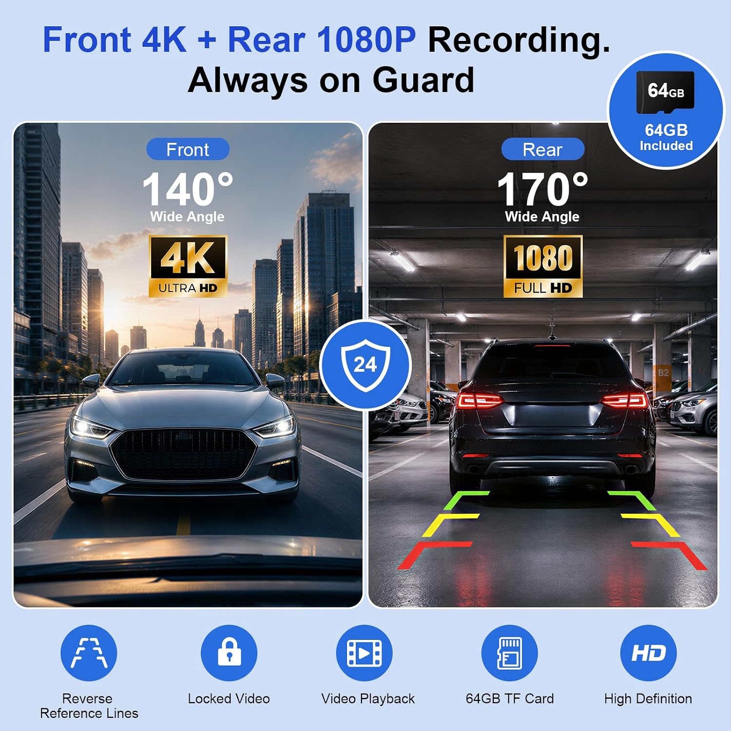 9" Wireless Apple CarPlay & Android Auto Car Screen with 4K Dash Cam | Portable Touchscreen Display with 1080p Backup Camera, GPS Navigation, Mirror Link, Bluetooth 5.0, FM & Voice Control 5 81fMQP eUnL. AC SL1500