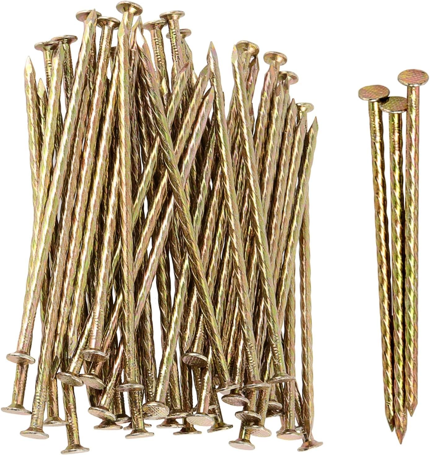 120 PCS 6 Inch Metal Turf Spiral Nail, Galvanized Spiral Landscape Edging Spikes Anchors, Garden Nails for Artificial Turf, Paver Edging, Weed Barriers, Carpentry