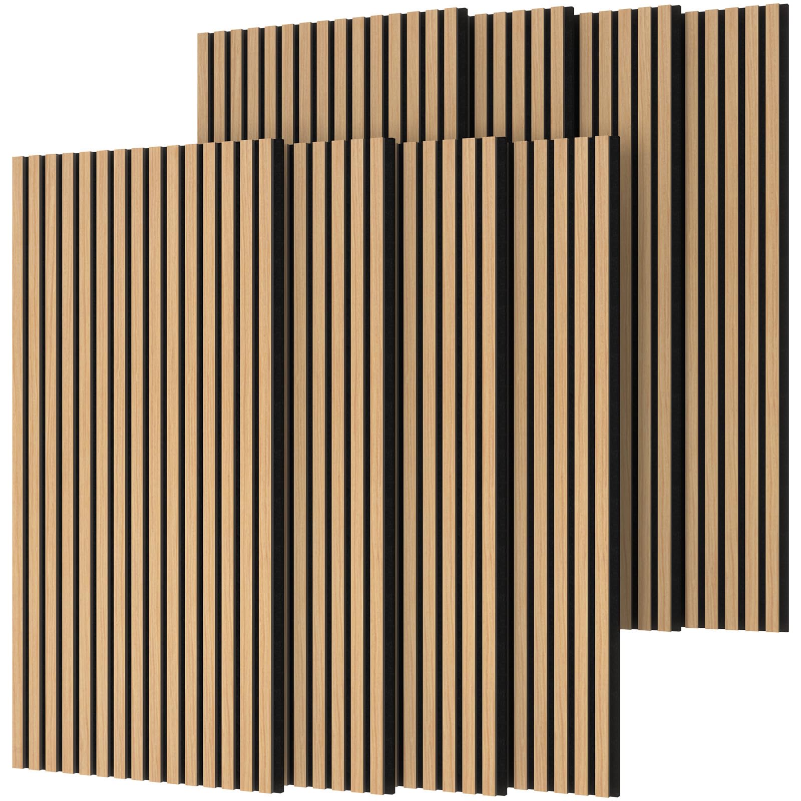 TONOR 8-pak drewnianych paneli akustycznych, 120 cm x 60 cm – 5,76 m², panele ścienne drewniane do ścian, panele drewniane do izolacji akustycznej i dekoracji do studia, mieszkań, sypialni i biur