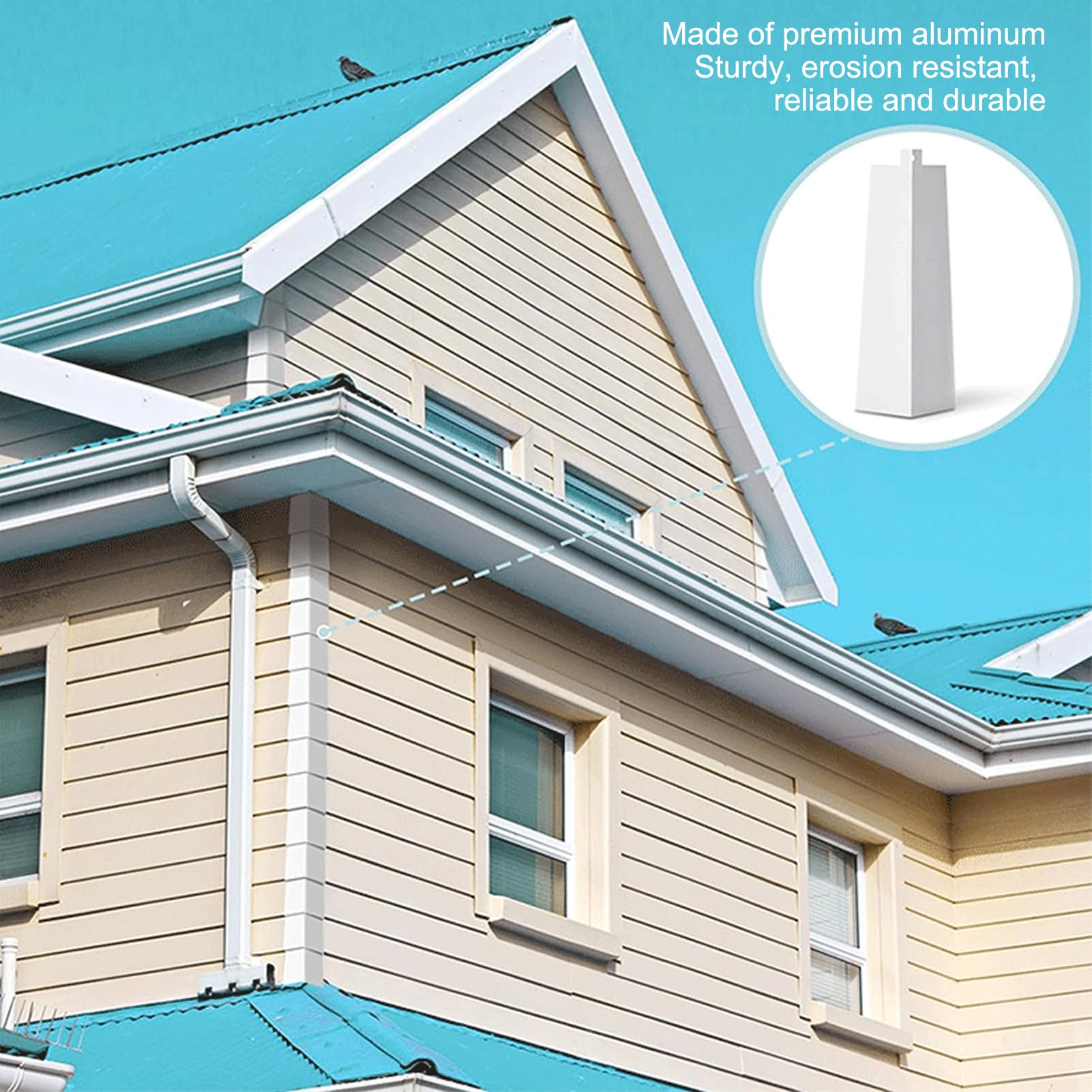 HUASON 8 Piezas de Esquinas Exteriores de Aluminio para Revestimiento, Moldura de Esquina Exterior de 8 Pulgadas con Tornillos para Exteriores de Casas Móviles, Blanco