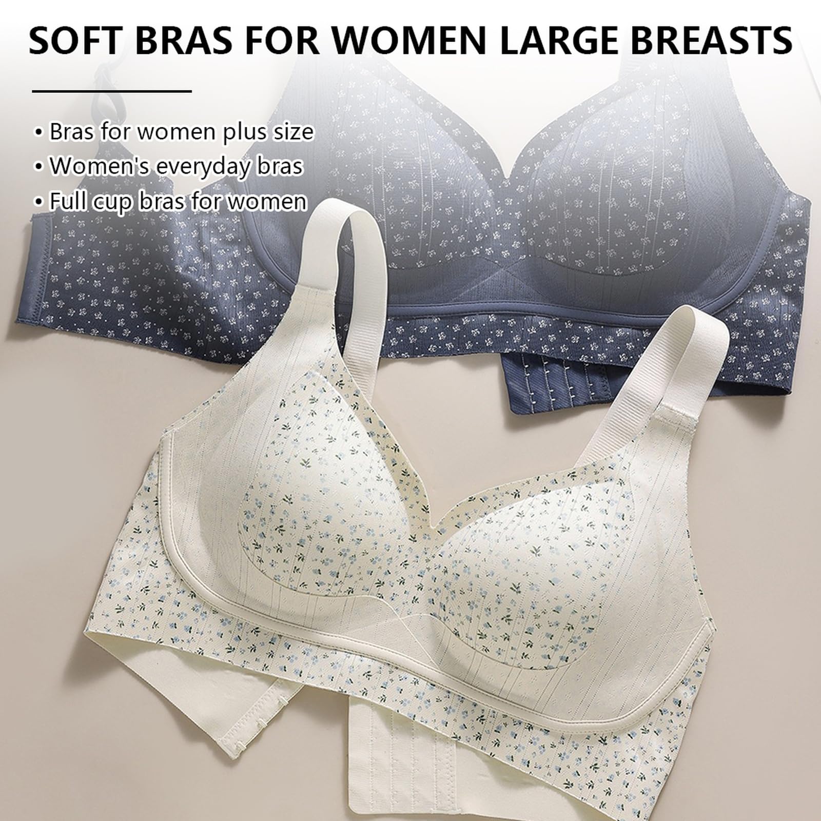 Brassiere Sport Femme sans Armature Brassiere Couverture complète | brassière forte poitrine élastique Douces dos extensible pour le confortable au quotidien