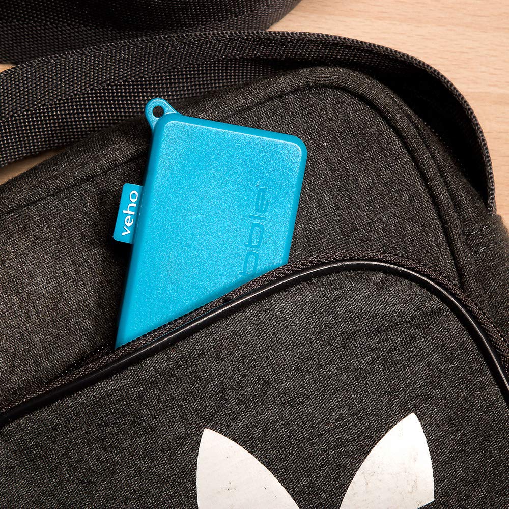 Veho Power Bank Breloczek Rozmiar Micro Pebble Pokket | Zintegrowane złącze USB-C | 1,000mAh | Kompatybilny z większością smartfonów z systemem Android | Slim Design | (VPP-015-PK-R)
