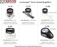 Vista 6 de Carson LumiLoupe 10x Power - Lupa de soporte preenfocada con lente dual y retícula a presión (LL-20)