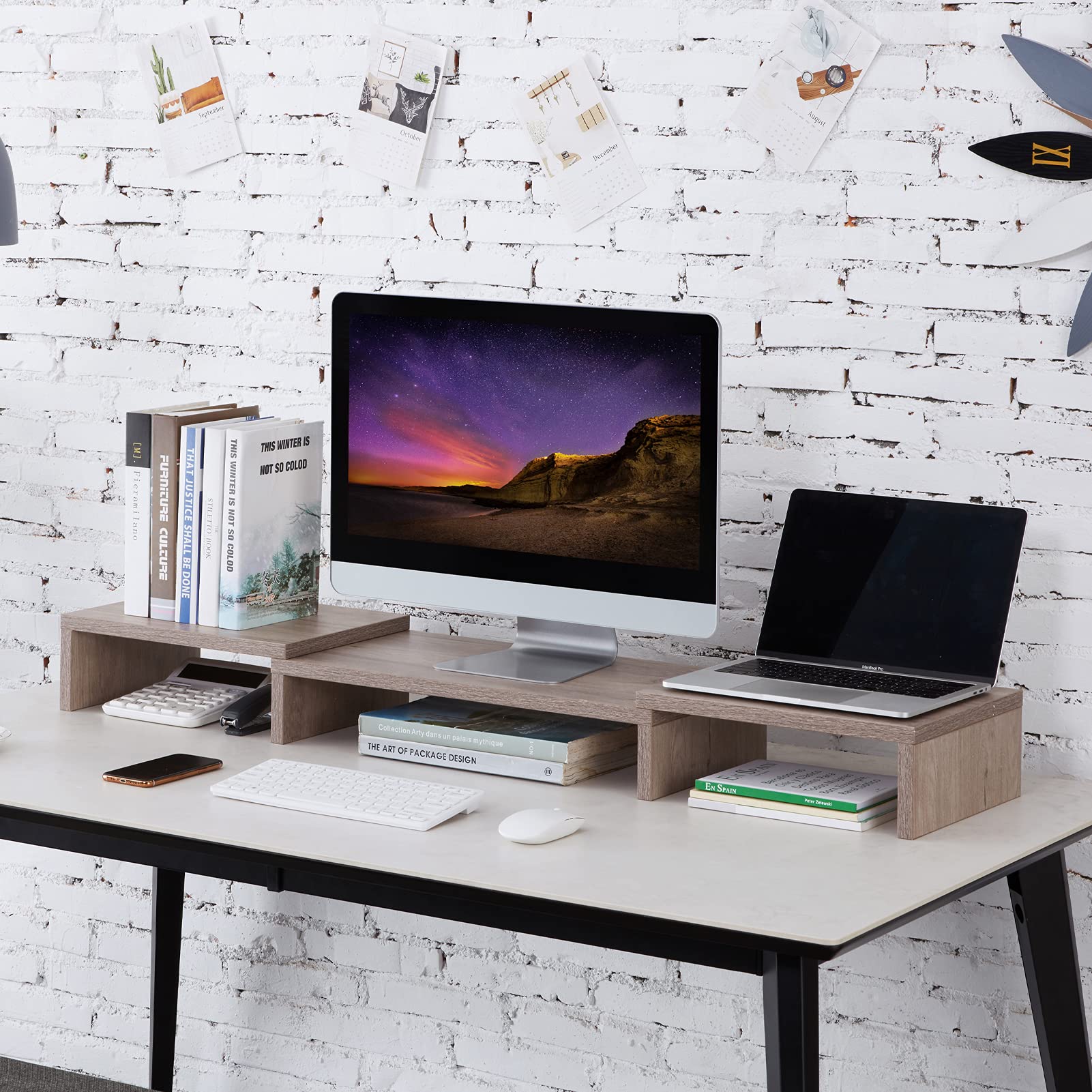 Buy SUPERJARE Large Monitor Stand Riser, Adjustable Screen Stand for