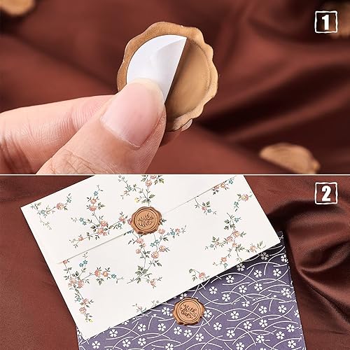 Miniatura 4 de CRASPIRE 50 calcomanías adhesivas de cera con sello de cera de amor, sellos de invitación de boda, calcomanías de cera prefabricadas vintage para el