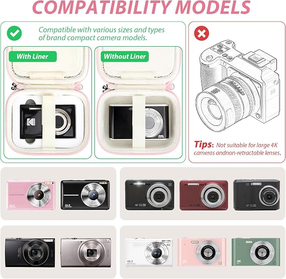 Digital Camera Case for Kodak PIXPRO FZ55/ FZ45/ CAMKORY DC403, Pink