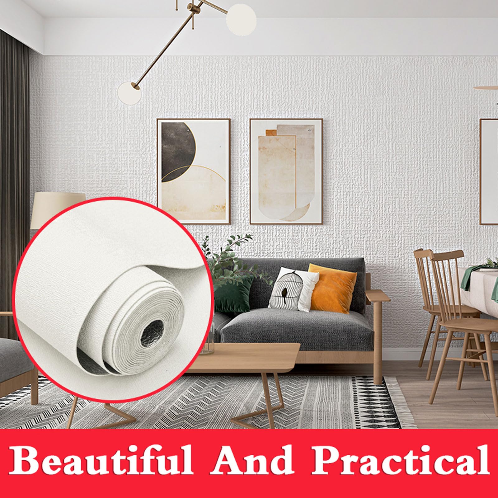 Antihumedad Placas Aislamiento Térmico,Rollo de Papel Tapiz Autoadhesivo de Espuma 3D de Lino,Papel Tapiz Térmico Aislante,Acolchado Pared Anticolisión Decorativos,para Techos y Parede