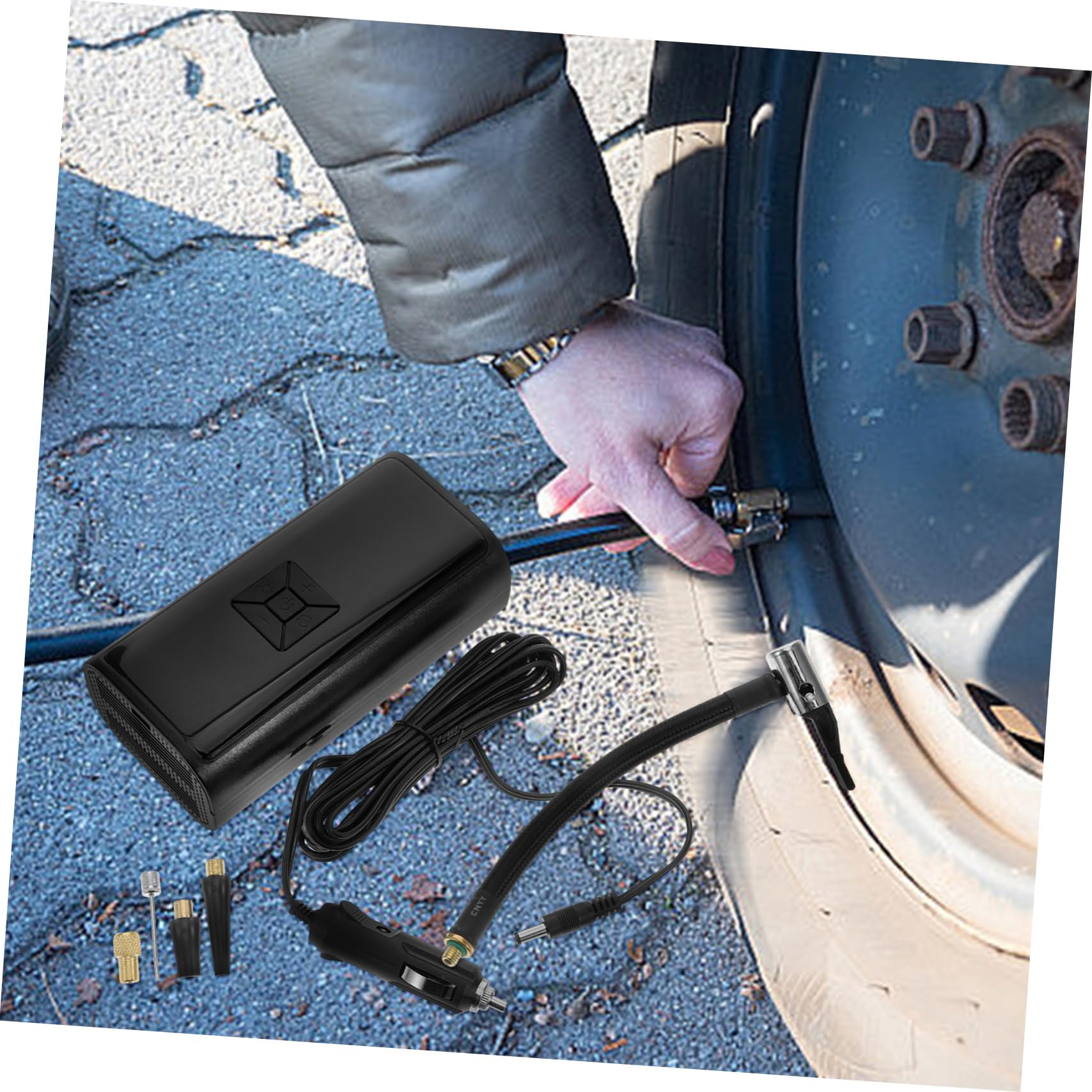TOPBATHY Pompa Aria Portatile per Bicicletta e Auto Display Digitale 3-150psi 16l/min per Gonfiaggio Rapido Pneumatici Bici Elettriche e Auto