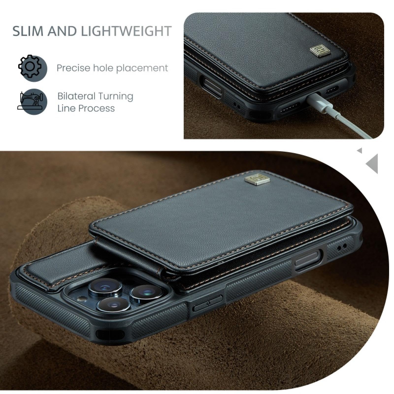 Haninsuze Flip Hoesje Voor IPhone 16 - PU Leer, Magnetische Sluiting, 3 Kaartsleuven, Standaard, Polsband (toren Design)