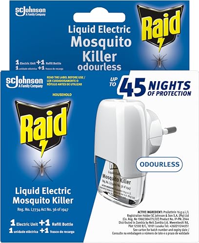 Raid, Electric Primary Unit,with Odourless, Mosquito Killer, Liquid Refill, 33 ml, packaging may vary